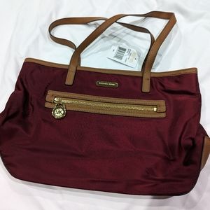 Michael Kors Small Kempton Nylon Tote Claret